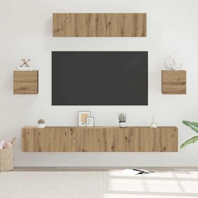 vidaXL Σετ επίπλου τηλεόρασης 7 pcs Artisan Oak Επεξεργασμένο ξύλο