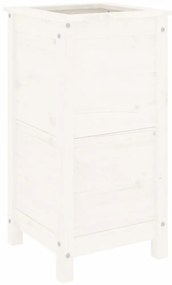 vidaXL Ζαρντινιέρα Λευκή 40 x 40 x 78 εκ. από Μασίφ Ξύλο Πεύκου