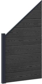 vidaXL Σετ Φράχτη 95 x 180 εκ. WPC και Αλουμίνιο Μαύρο