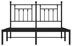 Πλαίσιο Κρεβατιού με Κεφαλάρι Μαύρο 140 x 190 εκ. Μεταλλικό - Μαύρο