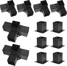 VEVOR 4x4 Inch Pergola Bracket Kit Inner 3.5x3.5 3- &amp; 4-Way Brackets with Bases