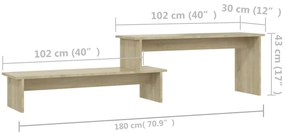 vidaXL Έπιπλο Τηλεόρασης Sonoma Δρυς 180 x 30 x 43 εκ. από Επεξ. Ξύλο