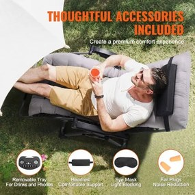 VEVOR Zero Gravity Chair 33" Zero Gravity Recliner Lounge Chair Indoor &amp; Outdoor