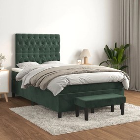 ΚΡΕΒΑΤΙ BOXSPRING ΜΕ ΣΤΡΩΜΑ ΣΚΟΥΡΟ ΠΡΑΣΙΝΟ 120X200ΕΚ. ΒΕΛΟΥΔΙΝΟ 3138016