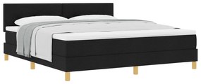 vidaXL Κρεβάτι Box Spring με Στρώμα Μαύρο 180x200 cm Ύφασμα
