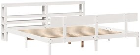 vidaXL Σκελετός Κρεβ. Χωρίς Στρώμα Λευκό 180x200 εκ Μασίφ Πεύκο