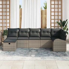 vidaXL Σετ Καναπέ Κήπου 7 pcs Γκρι 289 x 124 x 85 εκ. Πολυ ράταν
