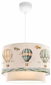 GloboStar® BALLON 204-0121 Παιδικό Κρεμαστό Φωτιστικό Φιγούρα Μονόφωτο 1 x E27 IP20 Πολύχρωμο Ύφασμα - Μ30 x Π30 x Υ70cm