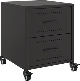 vidaXL Κομοδίνα 2 τεμ. Μαύρο 36x39x43,5 εκ. από Χάλυβα
