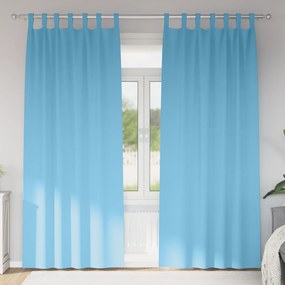 vidaXL Κουρτίνες με κουρτίνες 2 pcs Γαλάζιο 245 x 140 εκ. Πολυεστέρας