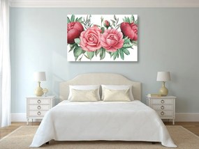 Εικόνα γοητευτικού συνδυασμού λουλουδιών και φύλλων - 90x60