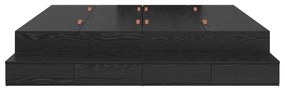 vidaXL Κρεβάτι Αποθήκευσης Μαύρη Δρυς 200x200 εκ