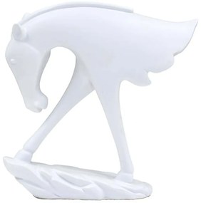 Διακοσμητική Φιγούρα Horse 374-225-485 20x6x21cm White Πολυρεσίνη