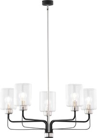 Κρεμαστό Πολύφωτο Ceres Φ74cm Μαύρο με Νίκελ