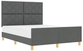 vidaXL Κρεβάτι Σκελετός Σκούρο Γκρι 140x200 εκ. Ύφασμα