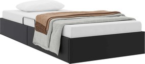 vidaXL Κρεβάτι Οθωμανικού Τύπου Μαύρο 90 x 190 cm Τεχνητό Δέρμα