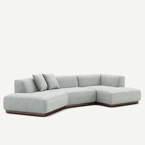 Γωνιακός δεξιός καναπές με ταπετσαρία από μελανζέ ύφασμα, Jacopo