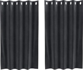 vidaXL Κουρτίνες 2 τμχ. Σκούρο Γκρι 140 x 140 cm Βελούδο