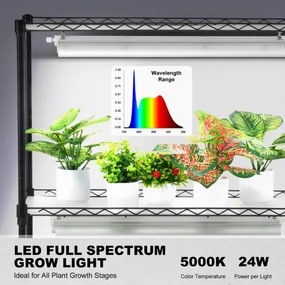 VEVOR DIY Plant Stand with Grow Lights 6 Tiers 192W 70.9&quot; Tall Plant Grow Shelf
