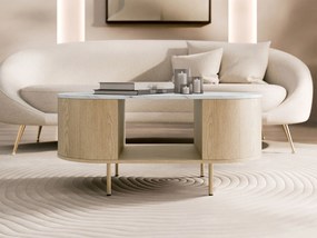 Τραπεζάκι σαλονιού Lygrint-leuko marmaro - xruso