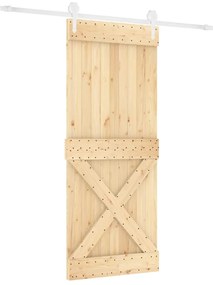 vidaXL Συρόμενη Μεσόπορτα με Μηχανισμό 85 x 210 εκ. Μασίφ Ξύλο Πεύκου