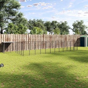 3082216 vidaXL Dog Kennel Black 22,99 m² Ατσάλι (150782+3x150784)