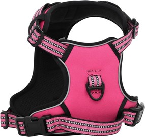 vidaXL Λουρί Σκύλου με Οδηγό και Κολάρο Ρυθμιζόμενο Ροζ L