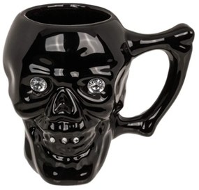 Κούπα Skull With Crystal Stones 78/8120 10x12cm Black Αλουμίνιο,Πέτρα
