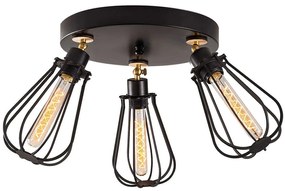 Φωτιστικό Οροφής - Πλαφονιέρα Fetiye 525NOR1518 Φ57x30cm 3xE27 40W Black-Gold Opviq
