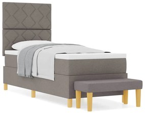 vidaXL Κρεβάτι με ελατήρια με στρώμα Taupe 80 x 200 cm ύφασμα
