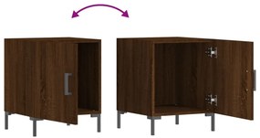 vidaXL Κομοδίνα 2 τεμ. Καφέ Δρυς 40 x 40 x 50 εκ. από Επεξεργ. Ξύλο