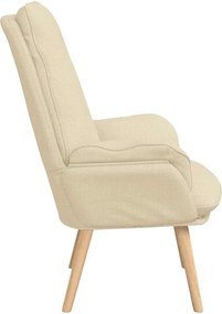 vidaXL Πολυθρόνα Κρεμ 69 x 74 x 93 εκ. Ύφασμα και Κόντρα Πλακέ