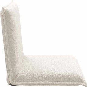 vidaXL Ρυθμιζόμενη Πολυθρόνα Δαπέδου Κρεμ Ύφασμα Από Πρόβατο