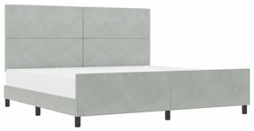 vidaXL Σκελετός Κρεβατιού Ανοιχτό γκρι 200 x 200 cm Βελούδο