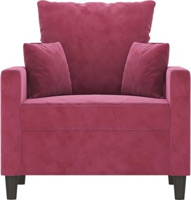 vidaXL Πολυθρόνα Σαλονιού Μπορντό 60 εκ. Βελούδινη