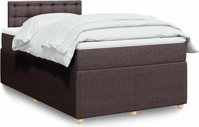 vidaXL Κρεβάτι Boxspring με Στρώμα Σκούρο Καφέ 120x200 εκ. Υφασμάτινο