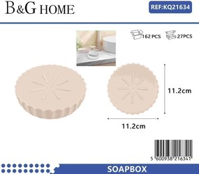 Σαπουνοθήκες μπάνιου πλαστικές - Σετ 9pcs - Light Pink - 21634