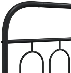 vidaXL Πλαίσιο Κρεβατιού με Κεφαλάρι Μαύρο 150 x 200 εκ. Μεταλλικό