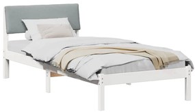 vidaXL Σκελετός Κρεβατιού Λευκό και ανοιχτό γκρι 90 x 200 cm