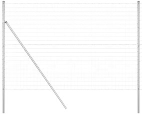 vidaXL Φράχτης με Στήλες. Ασημί 1.6 x 10 m Ατσάλι