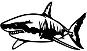 Διακοσμητικό Τοίχου Shark 891TNL3215 70x36cm Black Wallity Μέταλλο