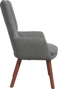 vidaXL Πολυθρόνα Σκούρο Γκρι 63 x 67 x 94 εκ. Βελούδο