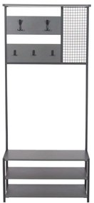 Έπιπλο Εισόδου Nomad Portmanto 855DTE4019 78x30x182cm Anthracite-Black Particle Board, Metal