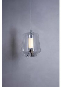 Κρεμαστό Φωτιστικό Οροφής LED 8W Dimmer Φυσητό Γυαλί Μέταλλο Μαύρο Luisa S1 Prandina-1C51000513520-Διάφανο 1C51000513520