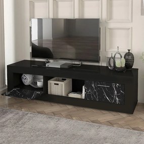 Έπιπλο τηλεόρασης Davin μαύρο εφέ μαρμάρου 180x40x47εκ