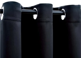 vidaXL Κουρτίνες Συσκότισης με Κρίκους 2 τεμ. Μαύρες 97x213 εκ. από Ύφασμα
