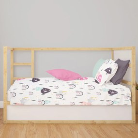 Σεντόνι Κούνιας Με Λάστιχο (70x140+15) Dimcol Rainbow 575 White - Pink