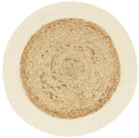 vidaXL Σουπλά Στρογγυλά Απλά 6 τεμ. Φυσικό Χρώμα 38 εκ. Γιούτα/Βαμβάκι