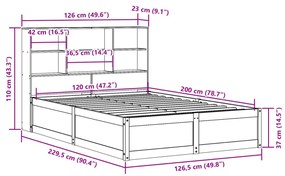 ΣΚΕΛΕΤΟΣ ΚΡΕΒ. ΧΩΡΙΣ ΣΤΡΩΜΑ ΚΑΦΕ ΚΕΡΙΟΥ 120X200 ΕΚ ΜΑΣΙΦ ΠΕΥΚΟ 3323460