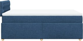 vidaXL Κρεβάτι Boxspring με Στρώμα Μπλε 120x200 εκ. Υφασμάτινο